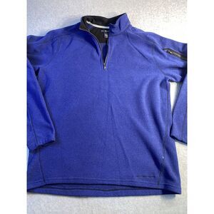 Timberland Mens Size Large 1/4 Quarter Zip Fleece Long Sleeved Sweater Mock Neck